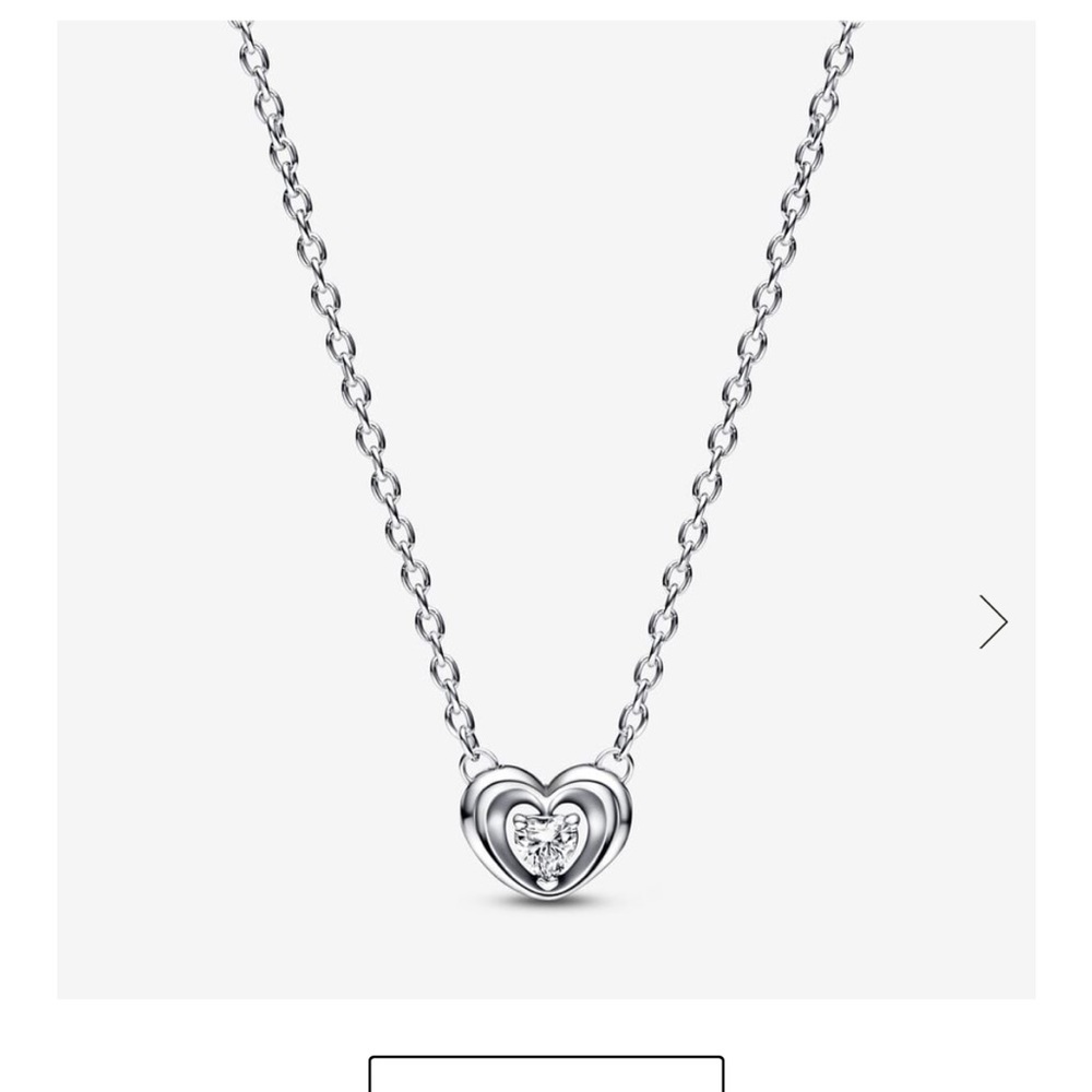 PANDORA HEART NECKLACE Radiant Heart & Floating Stone Pendant Collier Necklace